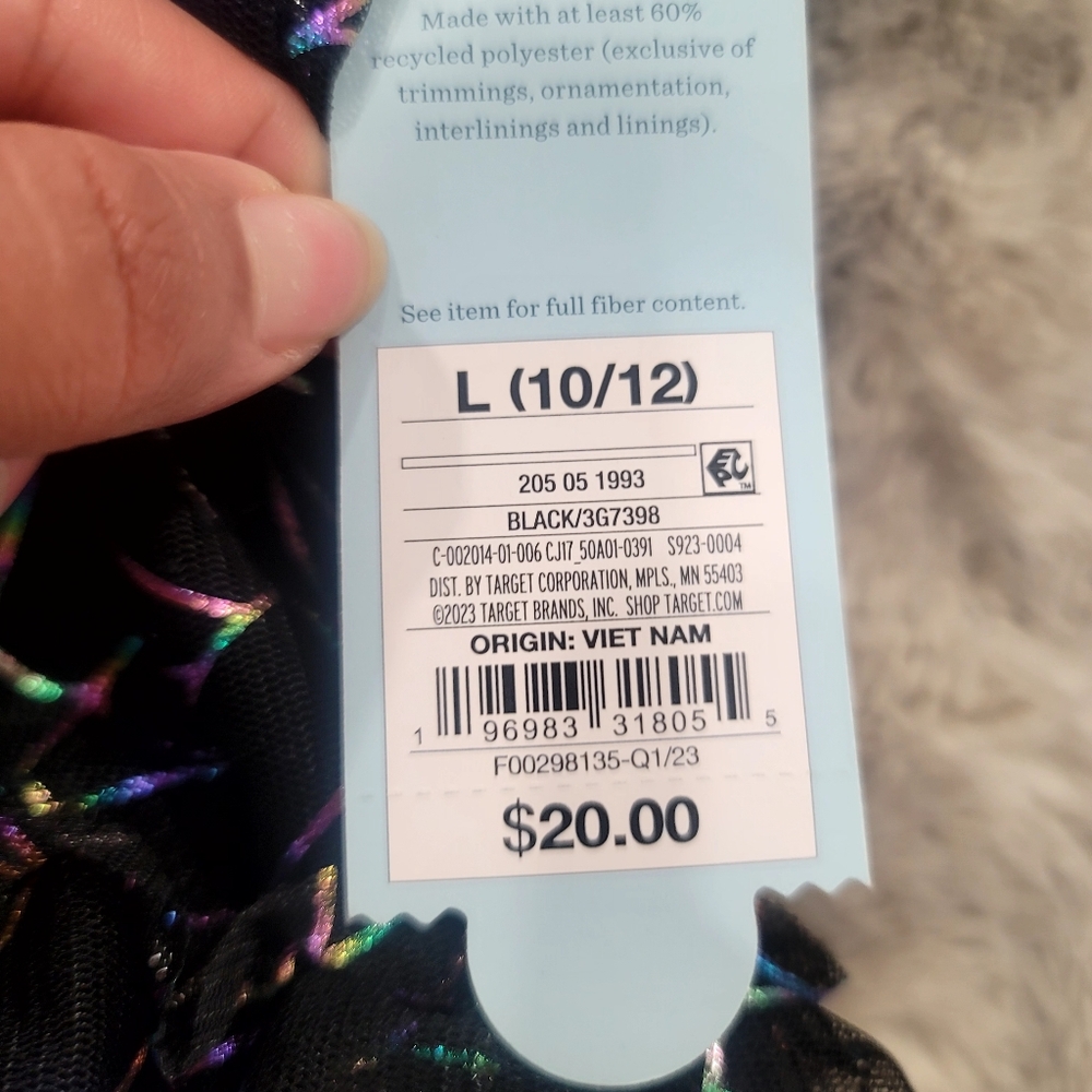 New Cat and Jack halloween spiderweb rainbow metallic tutu skirt size L - Picture 10 of 12